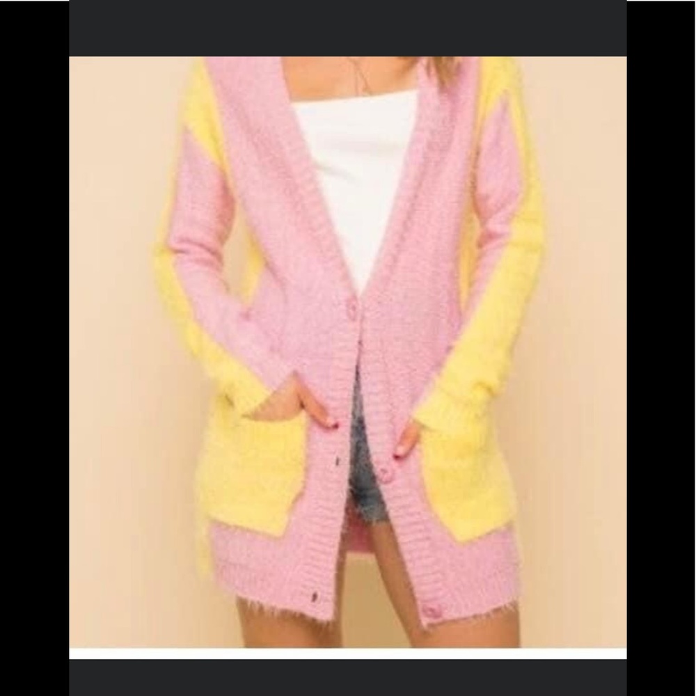 Pink &Yellow Soft Cardigan.. Great for Easter!!